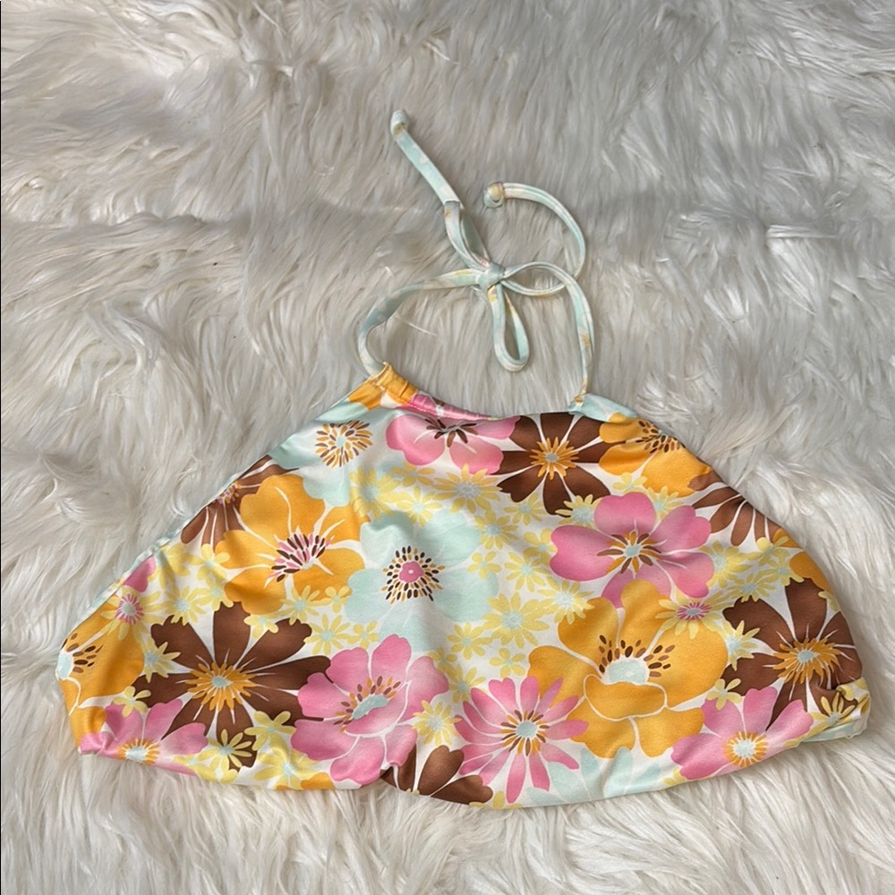 NWOT Billabong Youth Girls Size 14 Swim Top Only High Neck Reversible